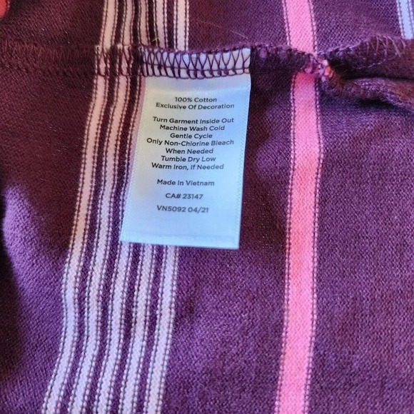 Authentic Talbots 100% Cotton Sweater Petite LP Multicolor Striped Long Sleeve - Picture 5 of 9